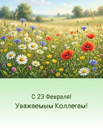 открытка с 23 февраля! уважаемым коллегам! — wildflowers 02
